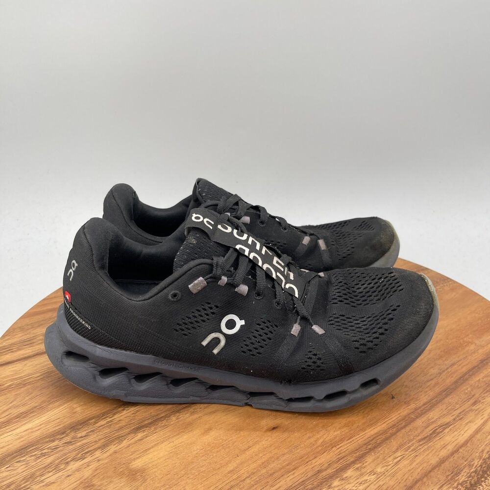 On Cloudsurfer Shoes Mens Size 9 Black Running Comfort Walking Gym Sneakers